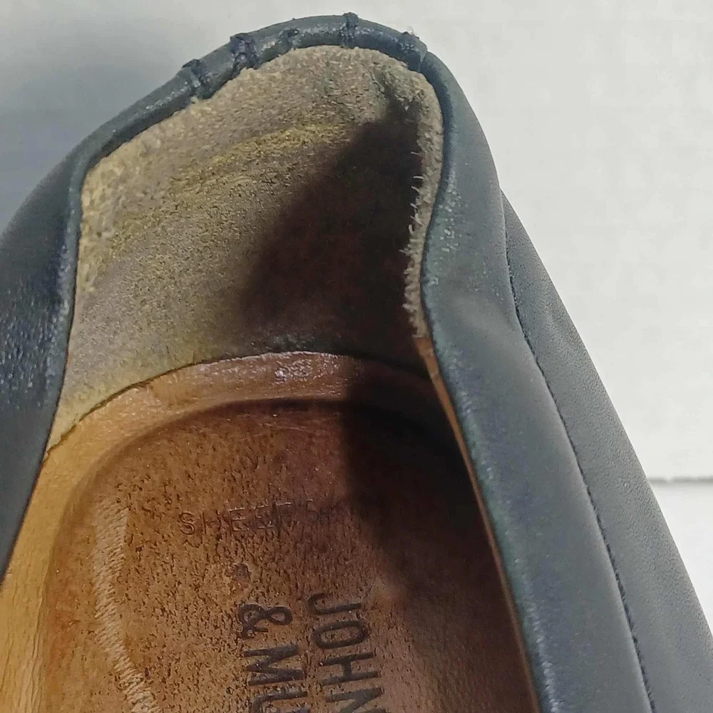 Johnston‎ & Murphy Mens 10.5 Black Leather Slip On Loafers Dress Shoes
